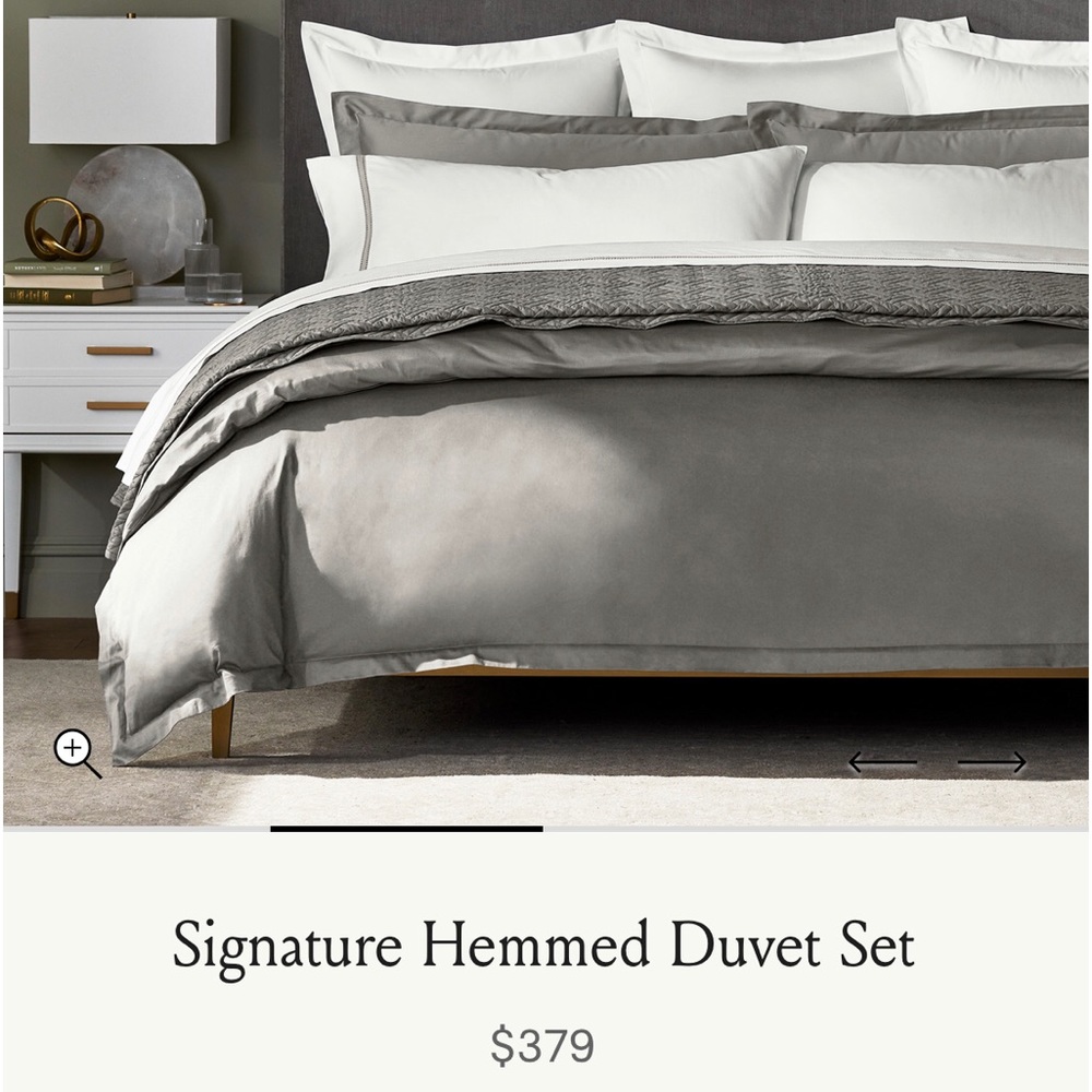 Luxury Brand Boll & Branch - Size; King Duvet Set color; Stone